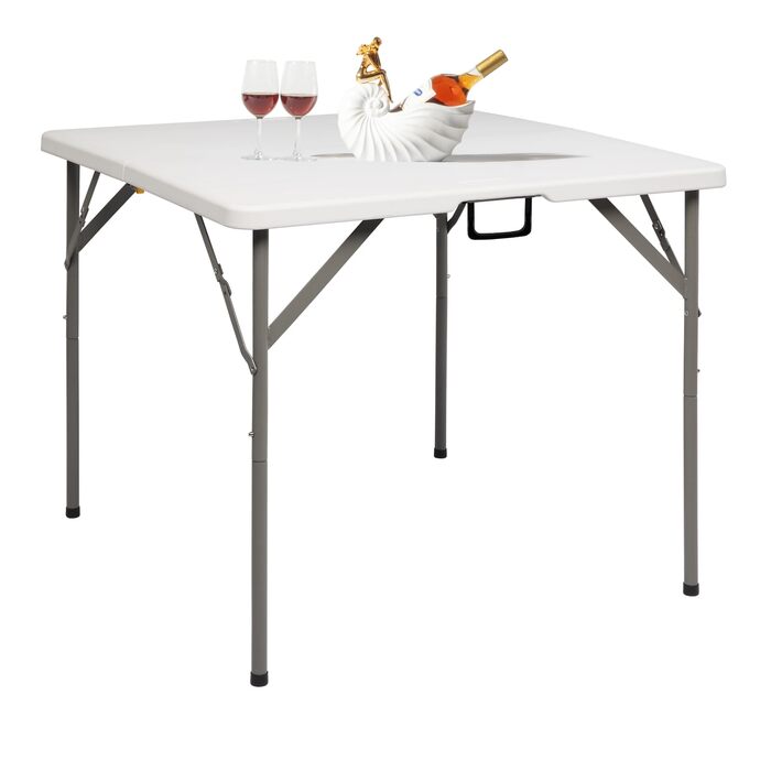 Сложный кемпинговый стол 86 x 86 x 74 см белый Bonnlo