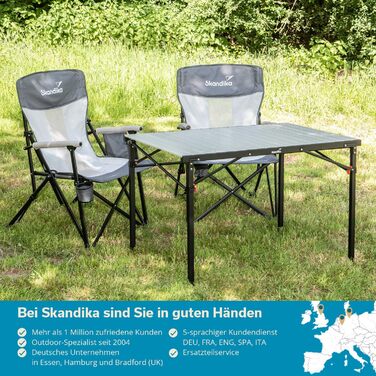 Алюминиевый раскладной стол 107 х 70 х 70 см Skandika