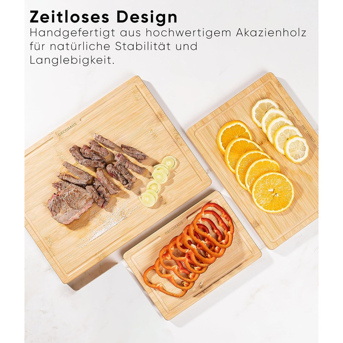 Набір обробних дощок із натурального бамбука 3 шт Deco haus