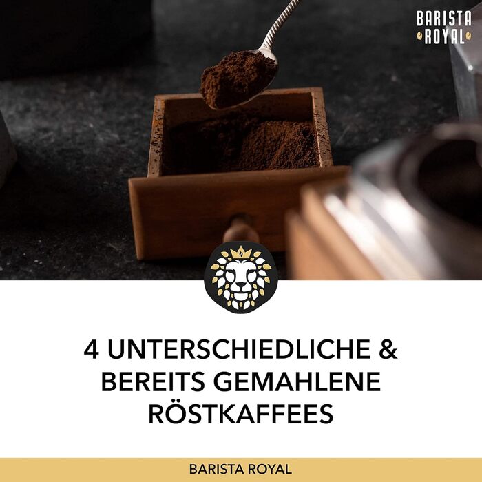 Подарунковий набір кави з гідом Для чоловіків та жінок Обсмажено з любов&39ю людьми з інвалідністю 4 кавових зерна по 250 г Ідеально підходить для повністю автоматичних та фільтрованих кавомашин (мелена кава)