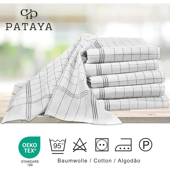 Набір з 10 кухонних рушників 50 x 70 см, чорний Pataya