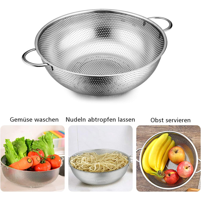Набор из 3 микроперфорированных кухонных сит из нержавеющей стали TEAMFAR