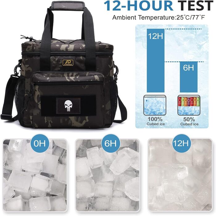 Тактична ланч-сумка для чоловіків 12,3 л чорний камуфляж Bunnychic