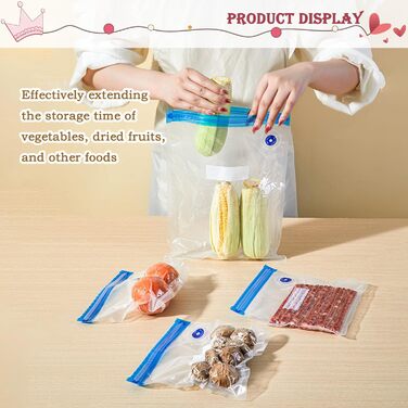 Набор из 20 вакуумных пакетов для пищевых продуктов с ручным насосом, 5 размеров YOUNGSAY