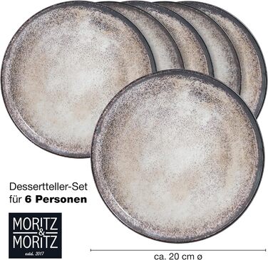 Набір посуду Moritz & Moritz VIDA з 18 предметів 6 персон Елегантний набір тарілок з високоякісної порцеляни посуд, що складається з 6 обідніх тарілок, 6 десертних тарілок, 6 тарілок для супу (6 десертних тарілок)