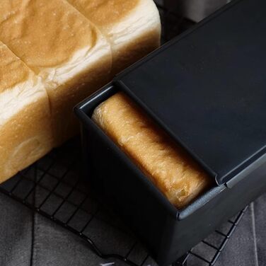 Набір з 2 прямокутних форм для випікання хліба 600 г із кришками, чорний MUXHEL