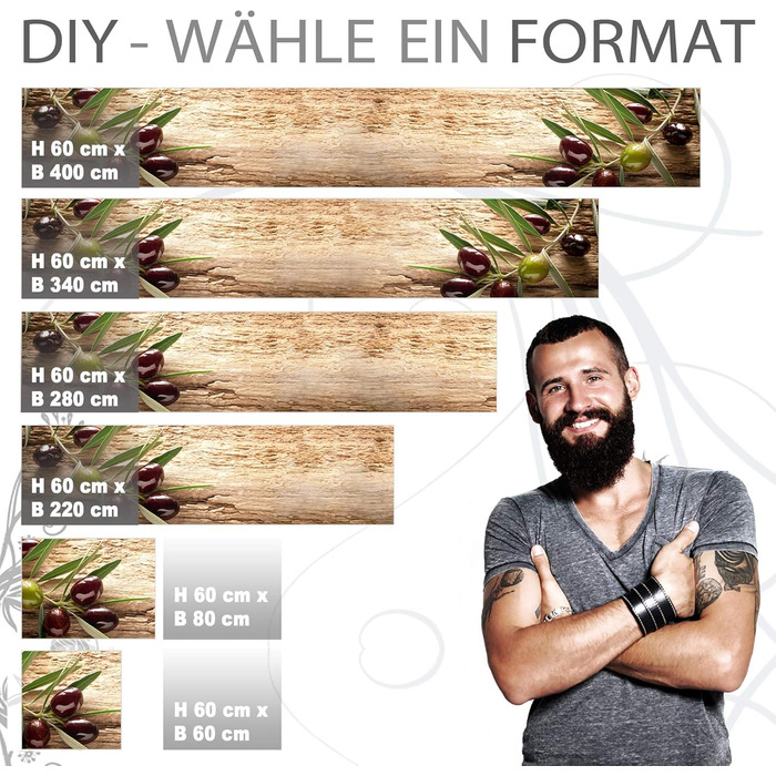 Самоклеющийся кухонный фартух 400 х 60 см StickerProfis