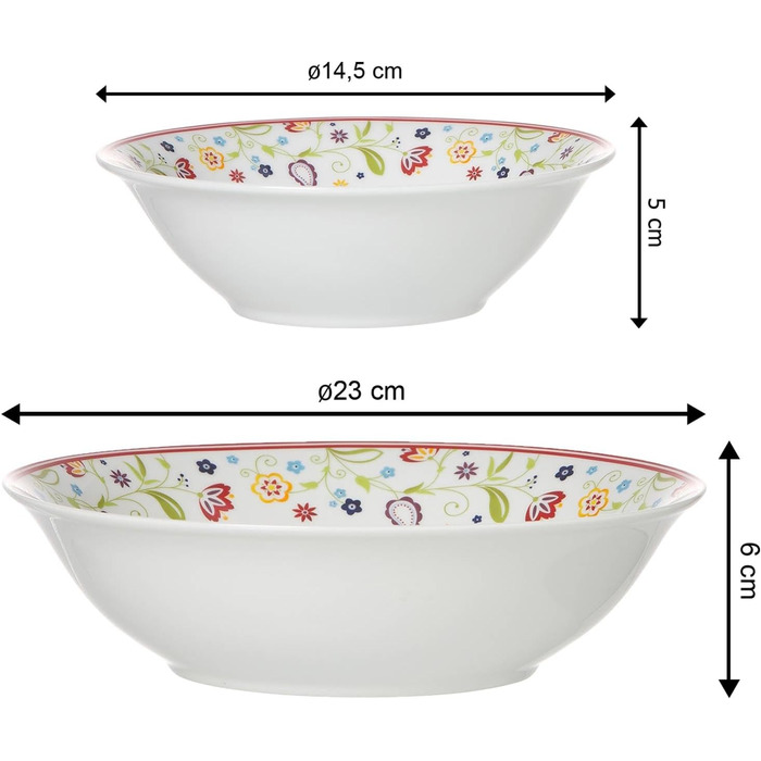 Набір сервірувальних мисок з квітковим декором 7 предметів Ritzenhoff & Breker