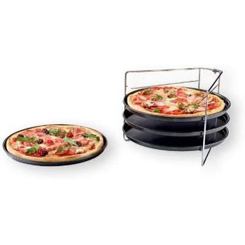 Набор форм для пиццы Zenker - 4 противня и 1 стойка для тарелок - с антипригарным покрытием