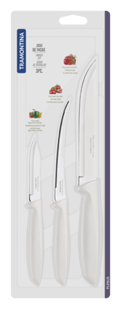 Набор ножей Tramontina Plenus light grey, 3 предмета (6740820)