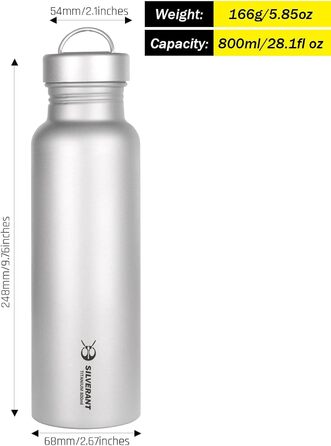 Ультралегкая бутылка для кемпинга с термоизоляцией 800 мл SILVERANT