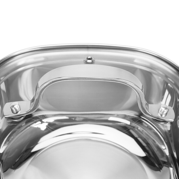 Ківш Fissman EXCLUSIVE PRO 16x8 см / 1,5 л зі скляною кришкою нержавіюча сталь (5540)