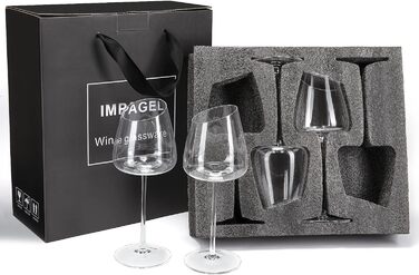 Набор из 4 элегантных бокалов для красного и белого вина 400 мл IMPAGEL