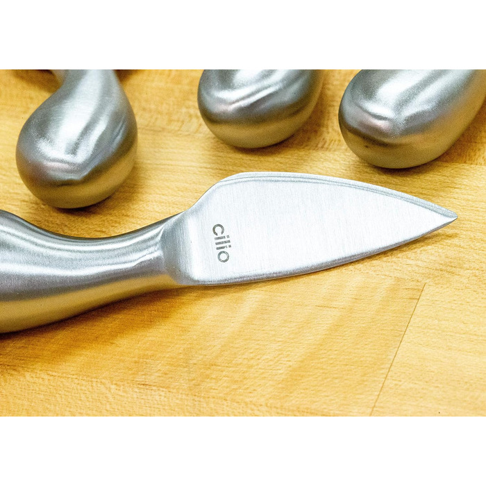 Набір ножів для сиру Cilio C294804 294804 Piave 4 шт. и, в дерев'яній подарунковій коробці, срібло