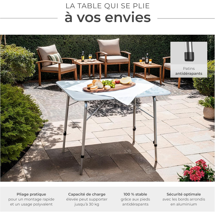 Кемпинговый стол 80 х 60 х 68 см tectake