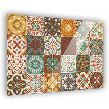 Візерунок плитки для кухонного фартуха різних розмірів Кухонний фартух Алюмінієвий композит Захист плитки Панелі Кухонна плитка Дзеркальна плитка Візерунок плитки для кухонного фартуха 3 (Алюмінієвий композит 100x70 см)