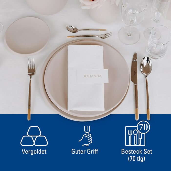 Набір столових приборів на 12 персон, 113 предметів, часткова позолота Ella Villeroy & Boch