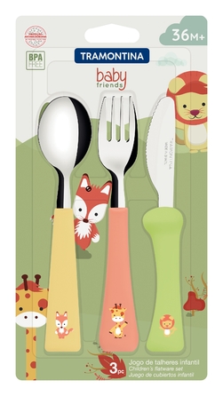 Детский набор столовых приборов Tramontina Baby Friends, 3 предмета (6710902)