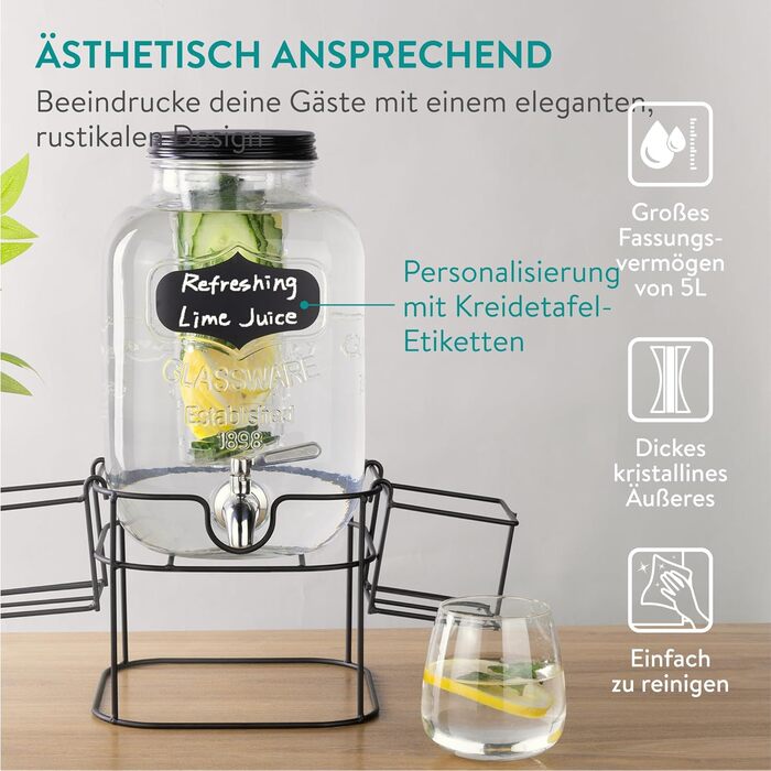 Диспенсер для напоїв з краном 5 л Navaris