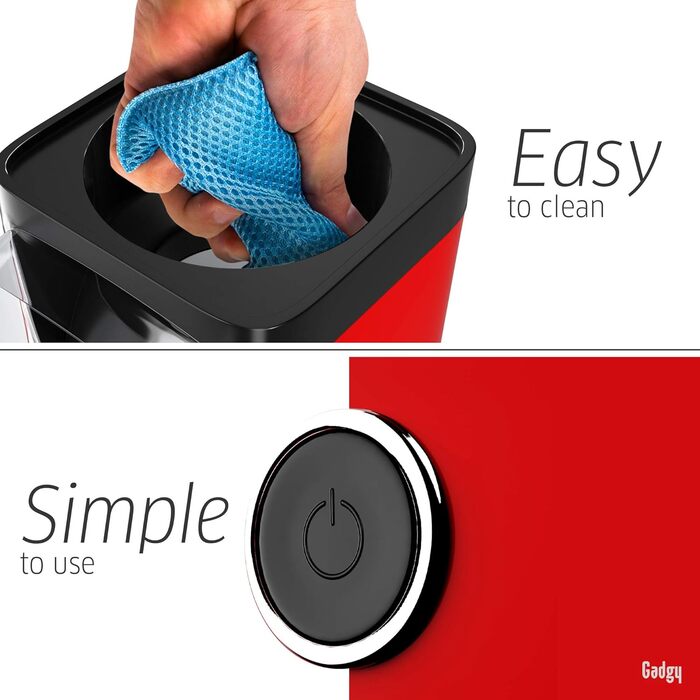 Апарат для попкорну з гарячим повітрям 1100 Вт, червоний Gadgy