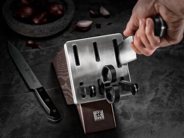 Набір з 5 ножів з ножицями та заточуючим блоком коричневий Gourmet Zwilling