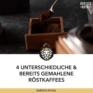 Подарунковий набір кави з гідом Для чоловіків та жінок Обсмажено з любов&39ю людьми з інвалідністю 4 кавових зерна по 250 г Ідеально підходить для повністю автоматичних та фільтрованих кавомашин (мелена кава)