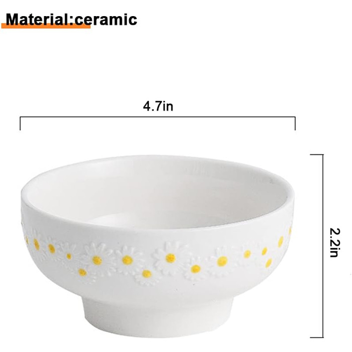 Керамічна миска для подачі з ромашками WAYUTO