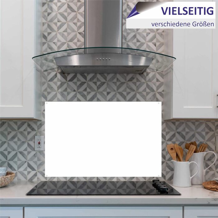 Кухонний фартух INDIGOS UG для плиткового фартуха - - - Термостійкий алюмінієвий композитний бризкозахисний екран - Сучасний кухонний фартух, що протирається - Плита та духовка - Облицювання стін (Білий, 100x55 см)