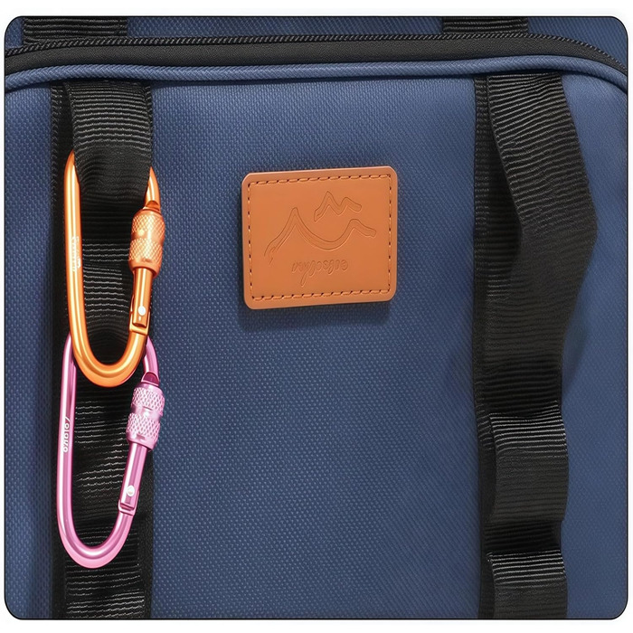 Водонепроникна термосумка для пікніка для кемпінгу, походів на пляж, регульований ремінь, містке відділення-холодильник, конструкція для зберігання, ізольовані продукти для використання на свіжому повітрі (синя)