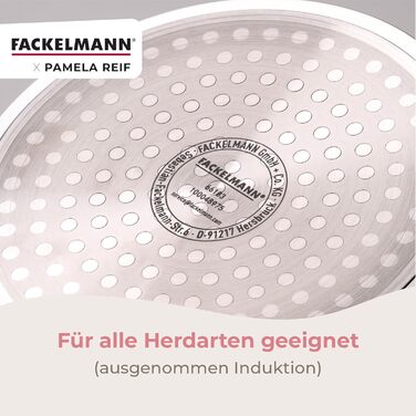 Сотейник 16 см с ребристым дизайном со стеклянной крышкой, пастельно-бежевый Pamela Reif Fackelmann