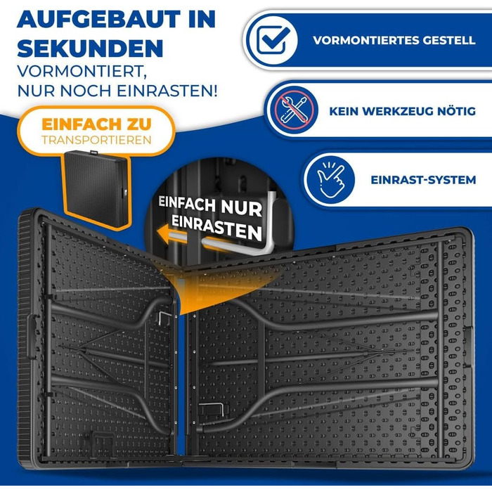 Складной стол для кемпинга 183 х 76 х 74 см KESSER