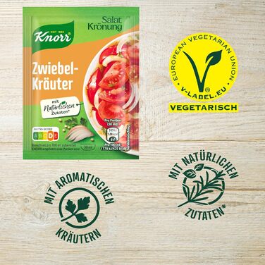 Заправка для салату Knorr з травами для смачної заправки з натуральних інгредієнтів* 15 шт. 5 шт. (цибуля та трави)