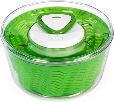 Пластиковий, білий, сушарка для салату, включаючи салатницю, технологія Aquavent, (зелений / акриловий, великий, легкий віджим 2), 940017 Salad Spinner