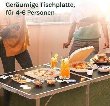 Кемпинговый стол 120x60 см черный WOLTU