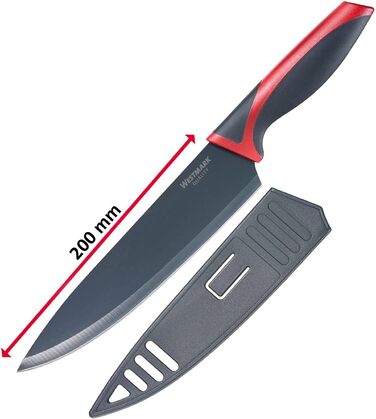 Набір ножів Westmark 5 шт. , 1 велика обробна дошка та 4 ножі, обробна дошка 37 х 25,5 см, кухарський ніж/лезо ножа для хліба по 20 см, лезо канцелярського ножа 12 см, лезо ножа для чищення овочів 8 см, 145222E6 (кухонний ніж)