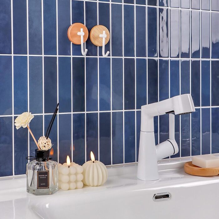 Самоклеюча настінна плитка, 3D плитка для кухні, що самоклеїться, легко миється, самоклеюча кухонна плитка для оздоблення та ремонту дому, 28x22 см, 10 аркушів (синій)