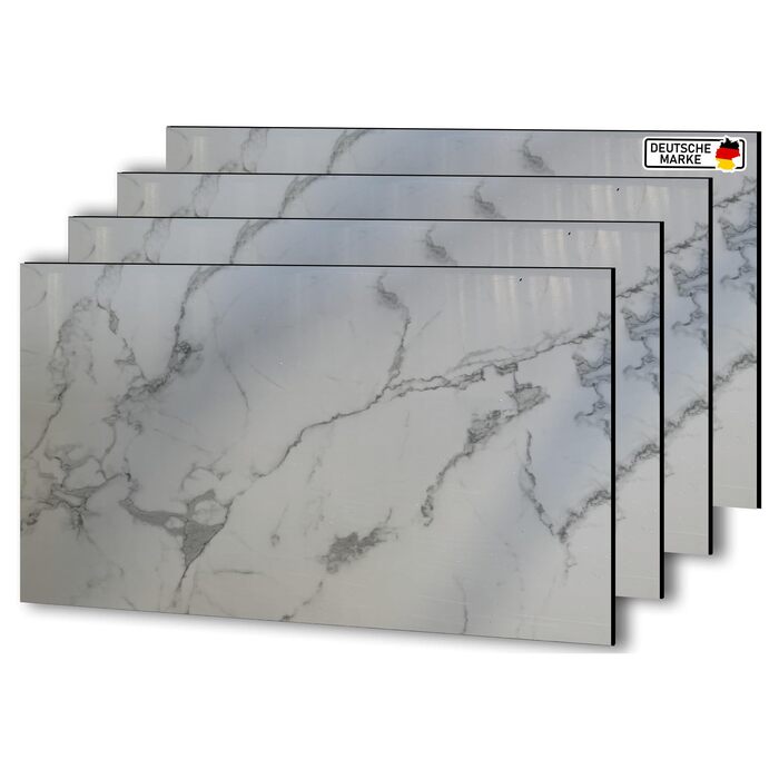 Стінові панелі AS Country Stone під мармур 60x120 см ПВХ-облицювання стіни з пластикових панелей для кухні, ванної кімнати тощо Панель кухонного фартуха (4 шт., Токіо)