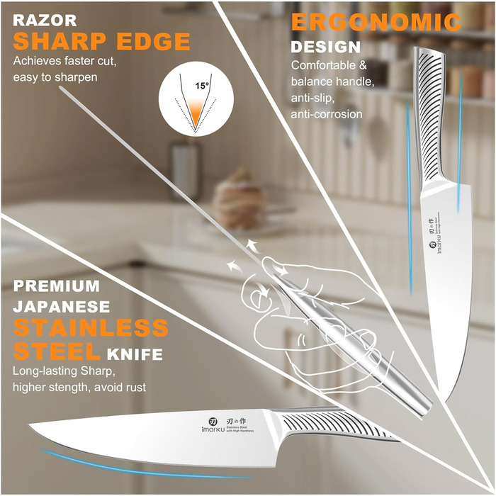 Набір ножів 14 предметів з японської сталі imarku
