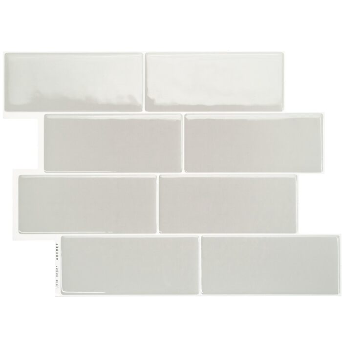 Наклейки для плитки, що самоклеяться - упаковка з 5 аркушів 29,36 см x 21,29 см - 3D самоклеючі ПВХ наклейки для плитки та фартуха для кухні, ванної кімнати та стін, кольорова та водонепроникна плитка (Cassandra Grey)