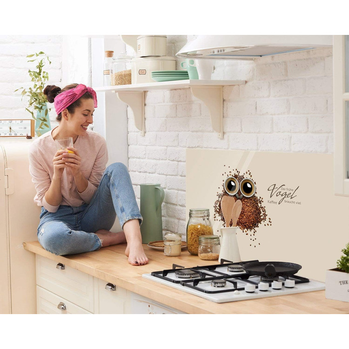 Стеклянный фартук кухонный защита от брызгов 80 х 60 см GRAZDesign