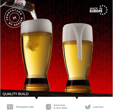 Элегантный набор пивных бокалов 4 шт 590 мл MITBAK