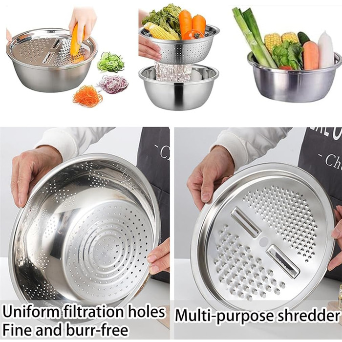 Мультифункціональна миска з нержавіючої сталі 3-в-1 HADAVAKA