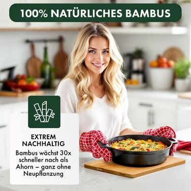 Набір з 6 бамбукових дощок для сніданку Blumtal - 22x14x0,8 см - антибактеріальні дерев&39яні дошки - дошки для сніданку - дошки для перекусу - обробні дошки (22Дx15Ш / 28Дx22Ш / 33Дx22Ш)