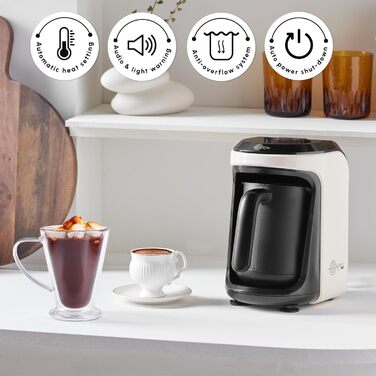 Турецька кавоварка з вершками, машина для підігріву молока, на 5 осіб, повністю автоматична кавоварка, турецьке мокко з молоком, гарячий шоколад, розчинна кава з молоком, тепле молоко