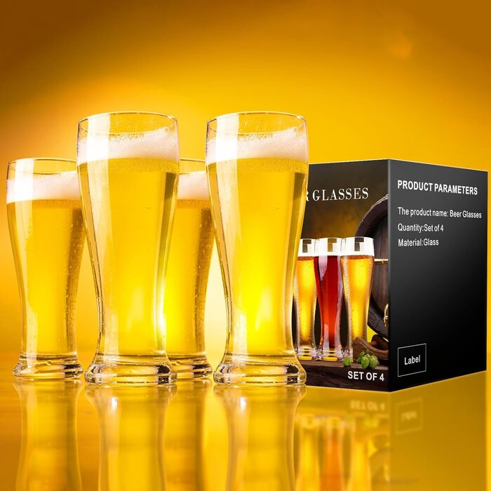 Набір з 4 пивних келихів 420 мл ParaCity