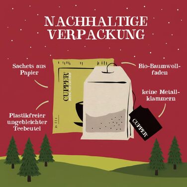 Подарочный набор травяных и фруктовых чаев, 45 пакетиков 9 разных сортов Cupper