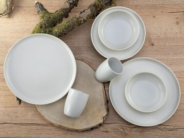 Серия Uno набор посуды из 16 предметов, комбинированный сервиз из керамогранита (Offwhite, комбинированный сервиз 16 предметов), 22978
