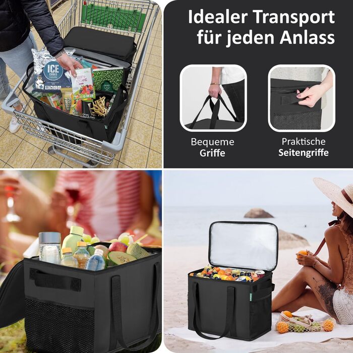 Набір 2-х великих термосумок 30 л чорна COTTARA