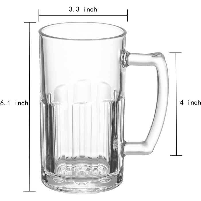 Пивні келихи з ручкою 6 шт 590 мл TUSAPAM