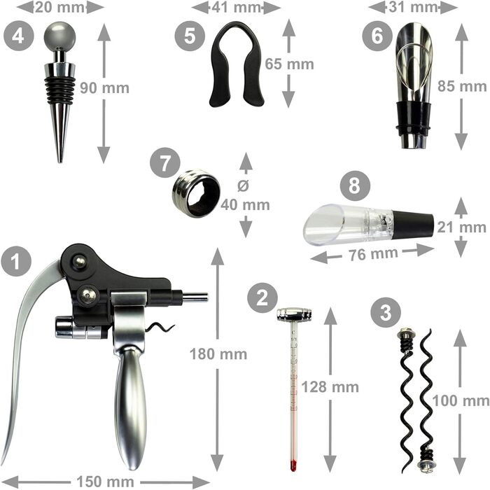 Набор сомельє для вина 10 предметів AMAVEL